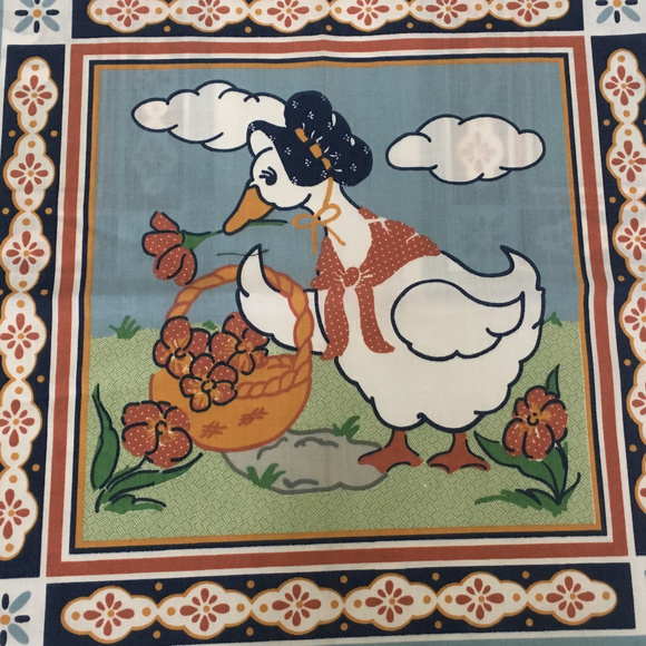 Other - vintage 3 large goose duck fabric quilt squares